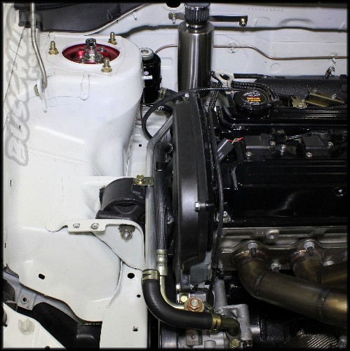 Buschur Racing Evo 8/9 Power Steering Reservoir Relocation Kit - Buschurs  LLC